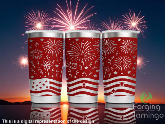 Non-Branded 4Th Of July Laser-Engraved Tumbler
