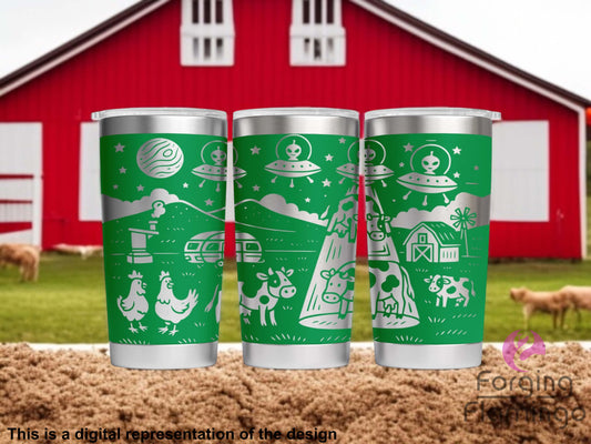 Non-Branded Alien Invaders Laser-Engraved Tumbler