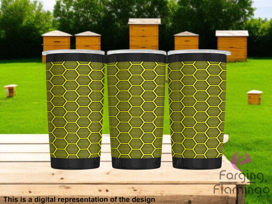 Non-Branded Beehive Laser-Engraved Tumbler