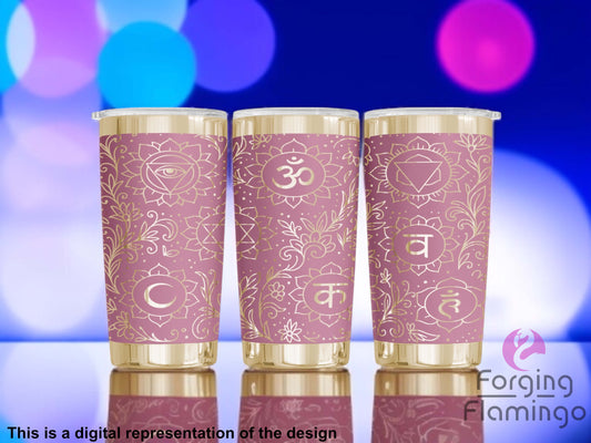 Non-Branded Chakras Laser-Engraved Tumbler