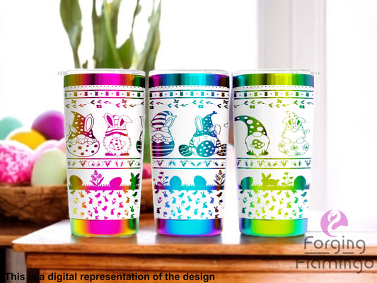 Non-Branded Easter Gnomes Laser-Engraved Tumbler