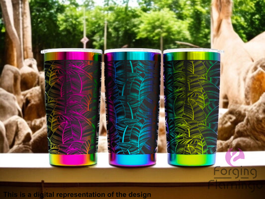 Non-Branded Feathers Laser-Engraved Tumbler