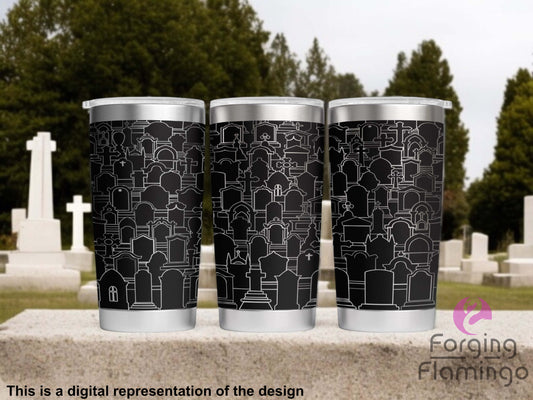 Non-Branded Graveyard Laser-Engraved Tumbler