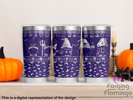 Non-Branded Halloween Gnomes Laser-Engraved Tumbler