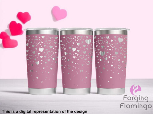 Non-Branded Heart Shower Laser-Engraved Tumbler
