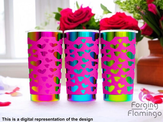 Non-Branded Hearts Laser-Engraved Tumbler