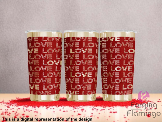 Non-Branded Love In Lights Laser-Engraved Tumbler