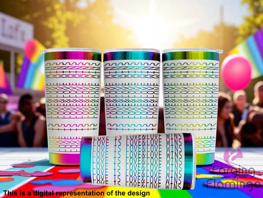 Non-Branded Love Is Love Laser-Engraved Tumbler