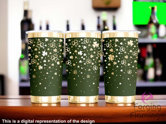 Non-Branded Showered With Luck Laser-Engraved Tumbler