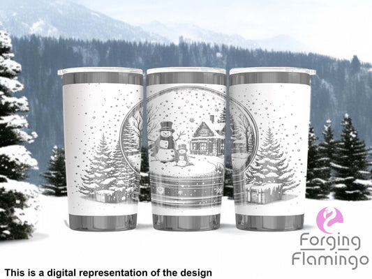 Non-Branded Snow Globe Laser-Engraved Tumbler