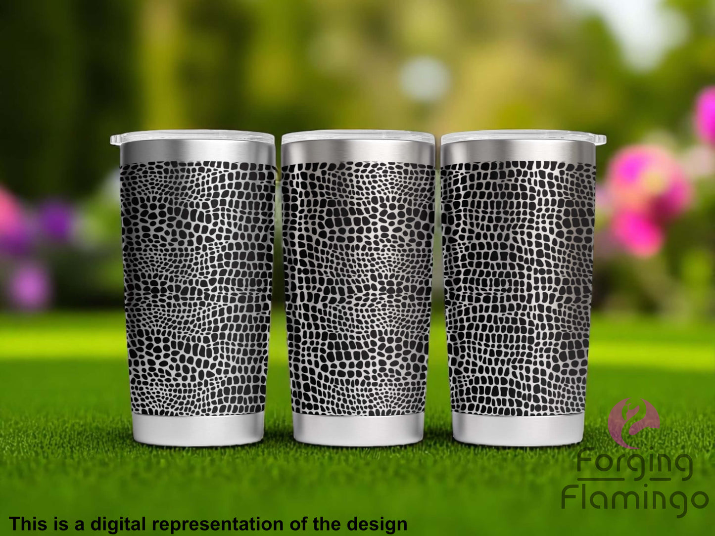 Non-Branded Alligator/Crocodile Skin Laser-Engraved Tumbler