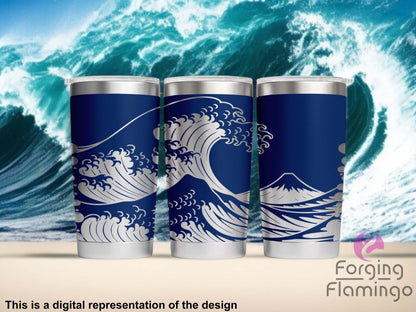 Non-Branded Big Wave Laser-Engraved Tumbler