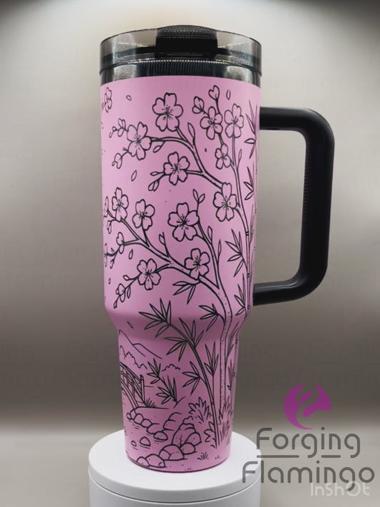 Japanese Garden Laser-Engraved 40oz Prolid Tumbler