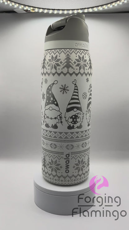 Owala Christmas Gnomes Laser-Engraved Tumbler