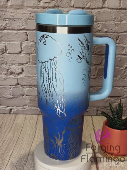 Jellyfish Tumbler Wrap SVG - Laser Engraving File for 20oz/30oz/40oz Tumblers | Digital Download