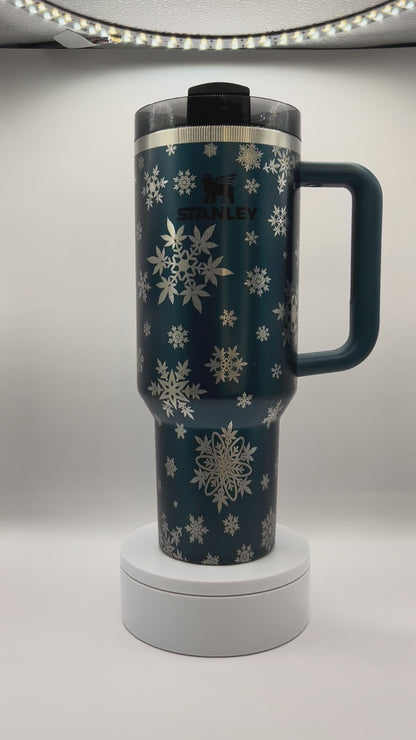 Stanley Cannabis Snowflakes 40oz Balsam Glow Laser-Engraved Tumbler