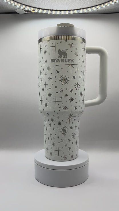 Stanley Stars and Snowflakes 40oz Frost Laser-Engraved Tumbler