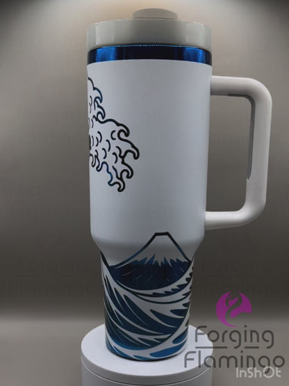 Non-Branded Big Wave Laser-Engraved Tumbler