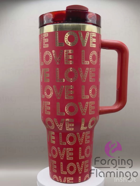 Love in Lights Laser-Engraved 40oz Tumbler