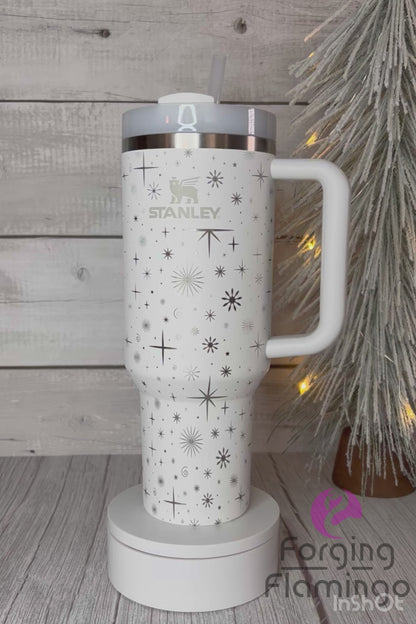 Stars & Snowflakes Tumbler Wrap SVG - Laser Engraving File for 20oz/30oz/40oz Tumblers | Digital Download