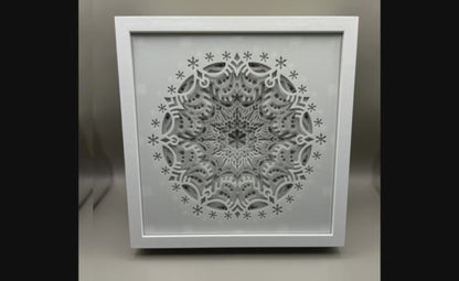 3D Printed Layered Snowflake Shadowbox Wall Art