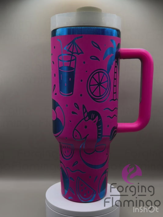 Pool Party Laser-Engraved 40oz Tumbler