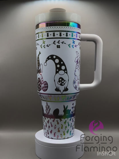 Easter Gnomes Tumbler Wrap SVG - Laser Engraving File for 20oz/30oz/40oz Tumblers | Digital Download