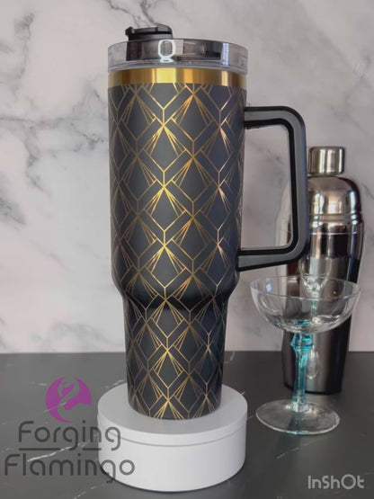 Great Gatsby "Edison" Art Deco Tumbler Wrap SVG - Laser Engraving File for 20oz/30oz/40oz Tumblers | Digital Download