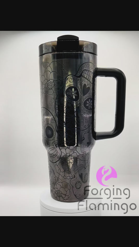 Día de los Muertos Laser-Engraved 40oz Tumbler