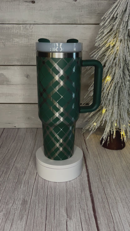 Tartan Plaid Tumbler Wrap SVG - Laser Engraving File for 20oz/30oz/40oz Tumblers | Digital Download
