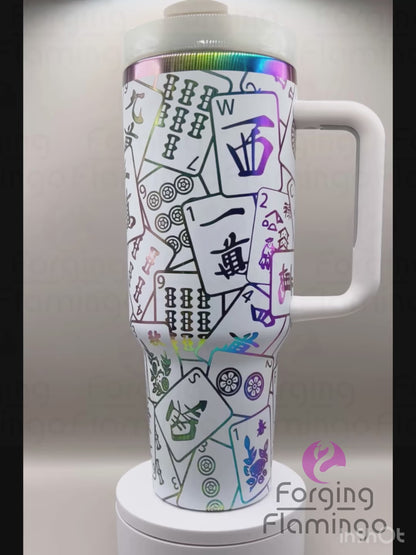 Mahjong Tumbler Wrap SVG - Laser Engraving File for 20oz/30oz/40oz Tumblers | Digital Download