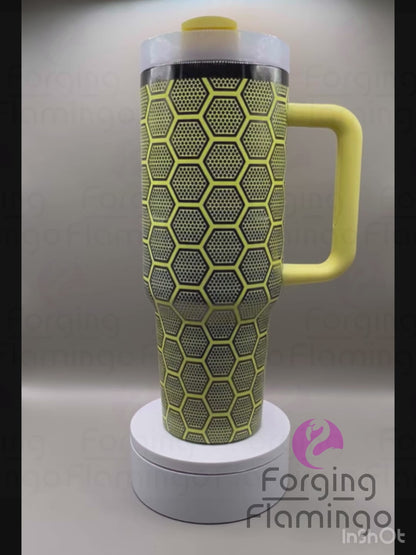 Non-Branded Beehive Laser-Engraved Tumbler