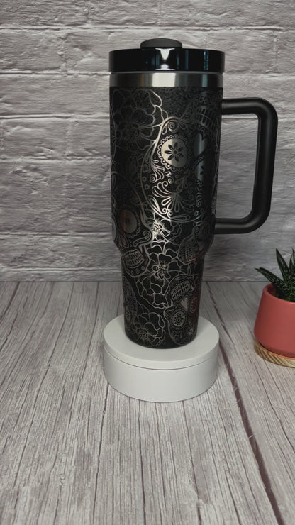 D‚àö‚â†a de los Muertos Laser-Engraved 40oz Tumbler
