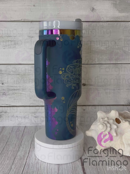 Stanley Mermaid Laser-Engraved Tumbler (Filled in Scales)