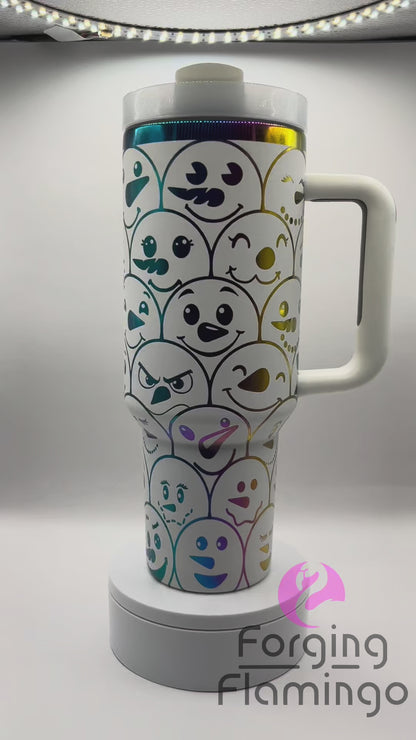 Snowpeople Laser-Engraved Tumbler