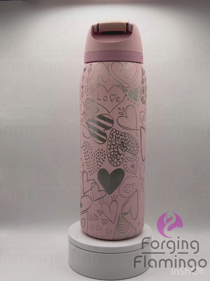 Owala Heart Doodles Laser-Engraved Tumbler