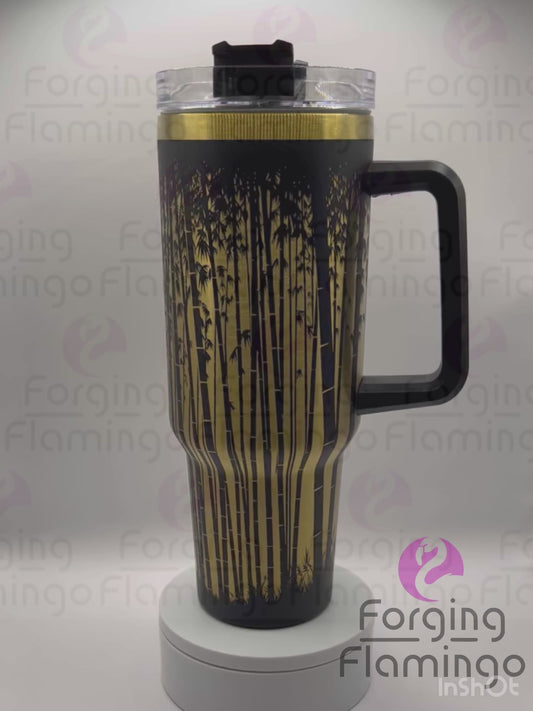 Bamboo Forest Laser-Engraved 40oz Tumbler