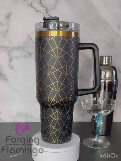 Great Gatsby "Hemingway" Art Deco Tumbler Wrap SVG - Laser Engraving File for 20oz/30oz/40oz Tumblers | Digital Download