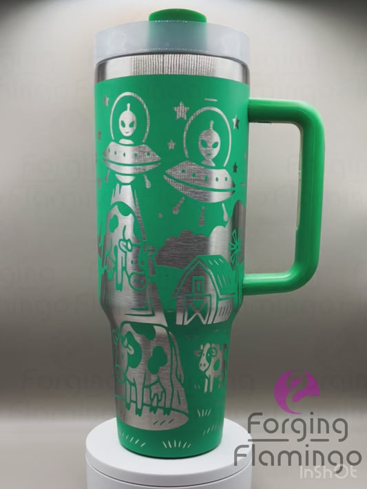 Alien Invaders Laser-Engraved 40oz Tumbler