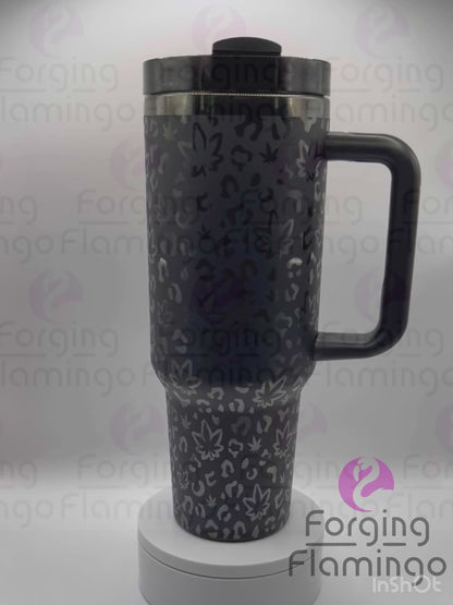 Cannabis/Weed/Pot Leopard Laser-Engraved 40oz Tumbler