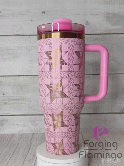 8 Point Star Quilt Tumbler Wrap SVG - Laser Engraving File for 20oz/30oz/40oz Tumblers | Digital Download