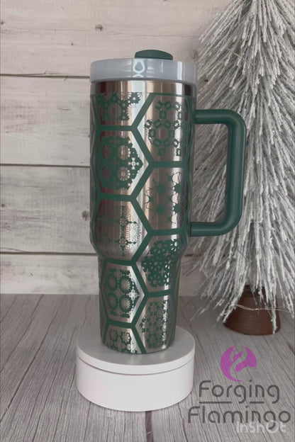 Non-Branded Arabesque Tiles Laser-Engraved Tumbler