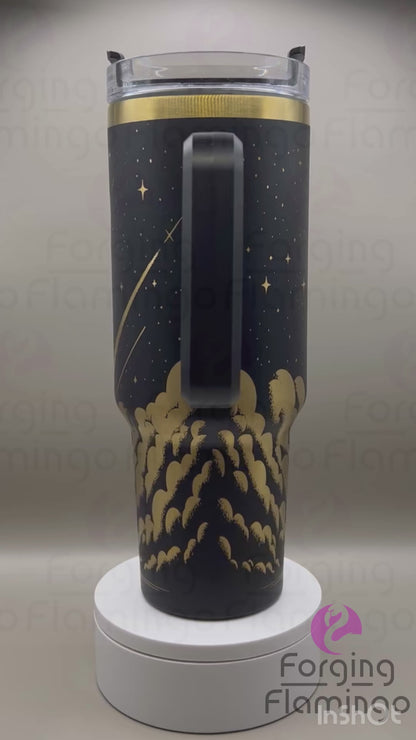 Rocket Launch Tumbler Wrap SVG - Laser Engraving File for 20oz/30oz/40oz Tumblers | Digital Download