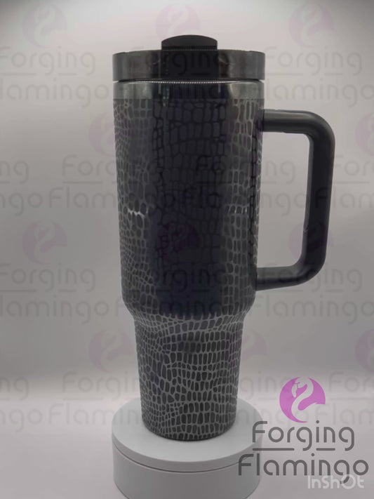 Alligator/Crocodile Skin Laser-Engraved 40oz Tumbler