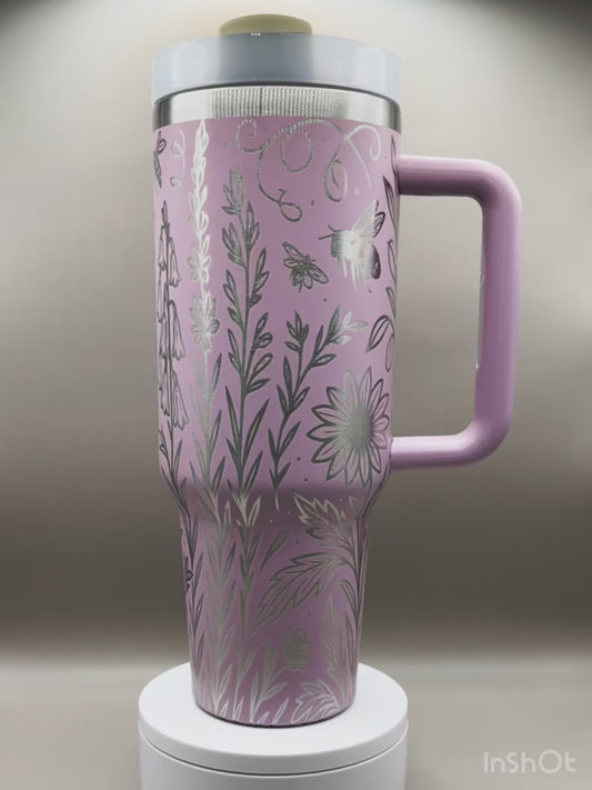 Stanley Wildflowers Laser-Engraved Tumbler
