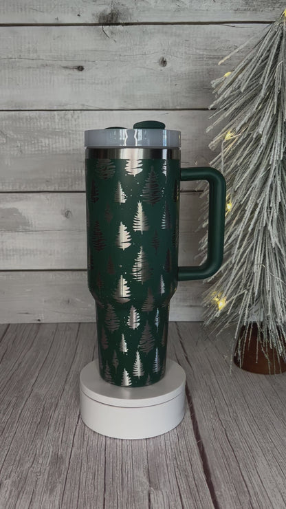 Christmas Trees Tumbler Wrap SVG - Laser Engraving File for 20oz/30oz/40oz Tumblers | Digital Download